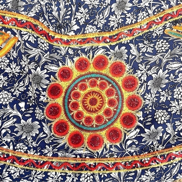 Ivy Jane Embroidered Tunic Blue White Orange Size XS - Picture 5 of 11